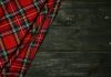 tartan for kilt on a wooden background